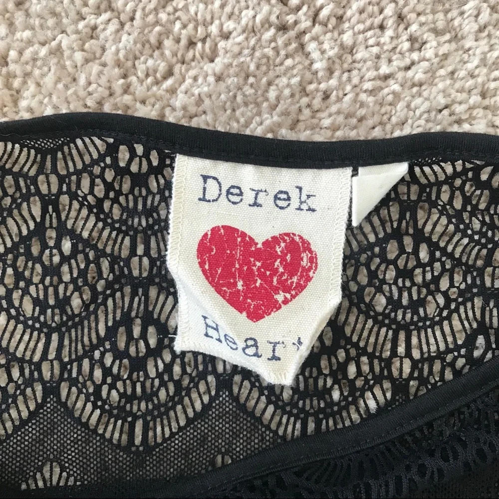 Derek heart black fringe top sheer romantic western